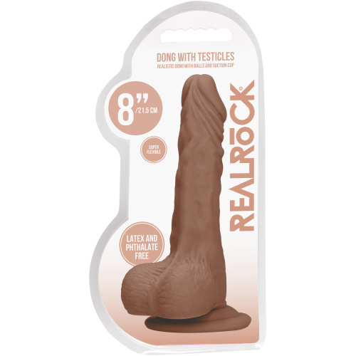 8 Inch Dong With Testicles - Tan