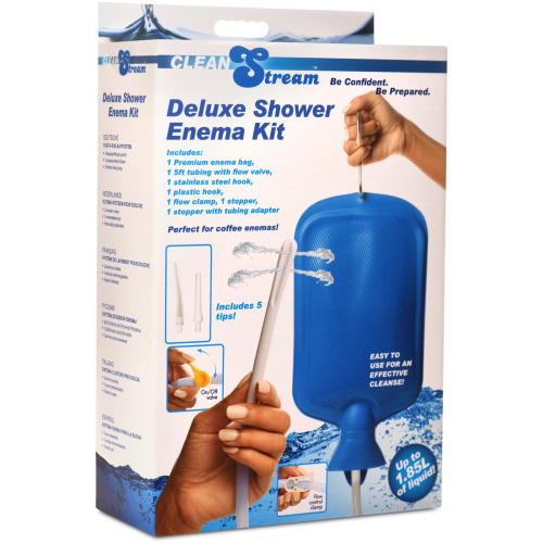 Deluxe Shower Enema Kit - Blue