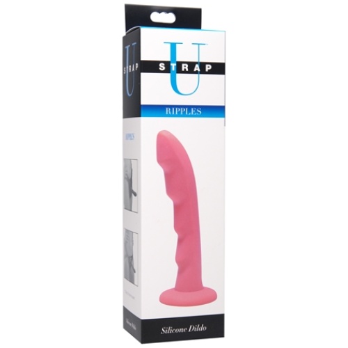 Ripples Silicone Dildo Strap on Compatible - Pink
