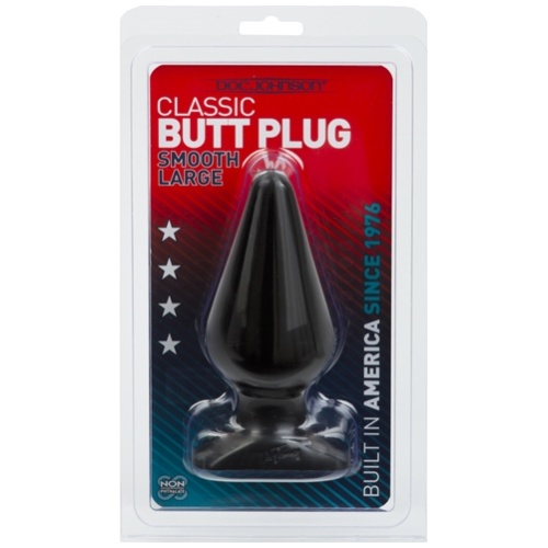 Classic Butt Plug Smooth - Large - Black