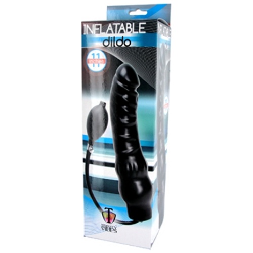 Inflatable 11 Inch Super Dong - Black