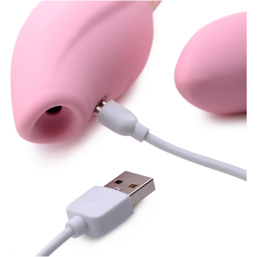 Shegasm 8x Tandem Plus Silicone Suction Clit Stimulator and Egg