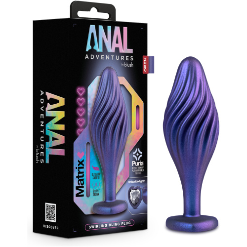 Anal Adventures Matrix - Swirling Bling Plug - Sapphire