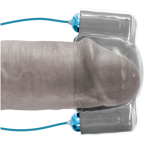 Classix Dual Vibrating Head Teaser - Blue/clear