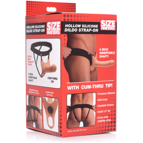 Hollow Silicone Dildo Strap-on - Flesh