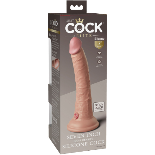 King Cock Elite 7 Inch Silicone Dual Density Cock - Light
