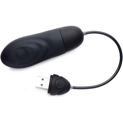 7x Pulsing Rechargeable Silicone Bullet- Black