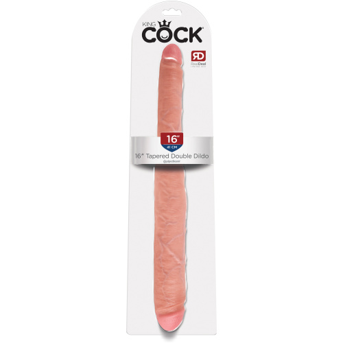King Cock 16 Inch Tapered Double Dildo - Flesh