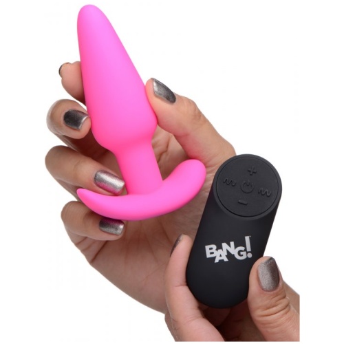 21x Silicone Butt Plug With Remote - Pink
