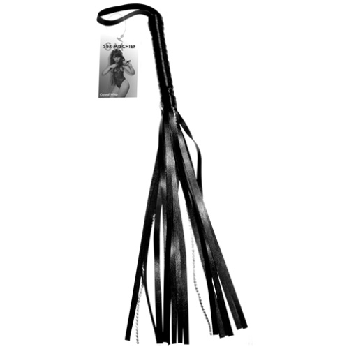Sex and Mischief Crystal Whip - Black