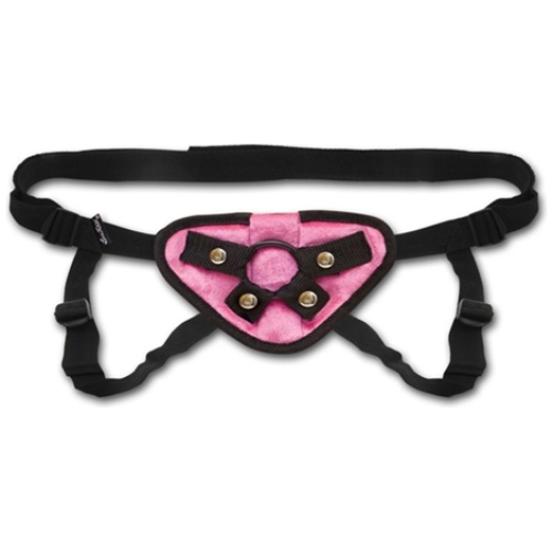 Pink Velvet Strap-on Harness