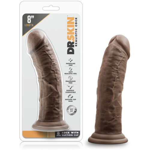 Dr. Skin - 8 Inch Cock With Suction Cup - Chocolate