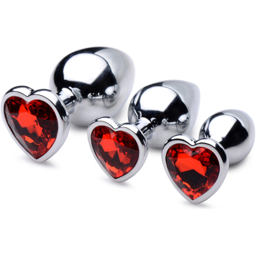 Red Heart Gem Anal Plug Set