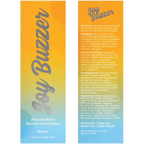 Joy Buzzer - Naked - 1.5 Fl. Oz./ 44ml