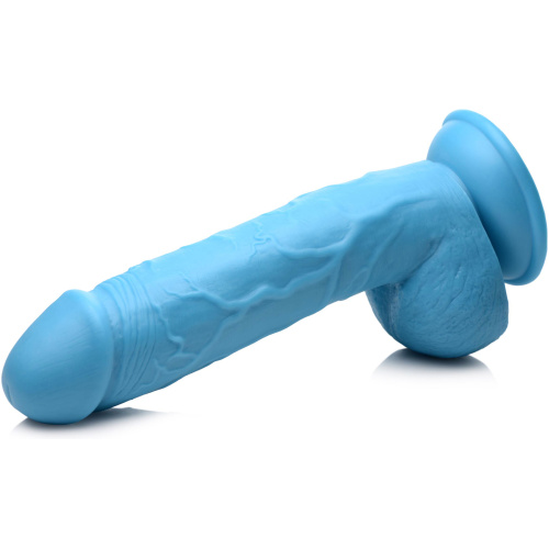 Pop Pecker 8.25 Inch Dildo With Balls - Blue