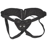 Diamond Velvet Strap-on Corset - Black