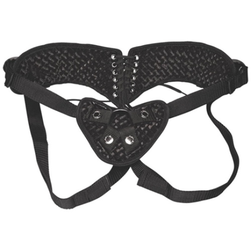 Diamond Velvet Strap-on Corset - Black