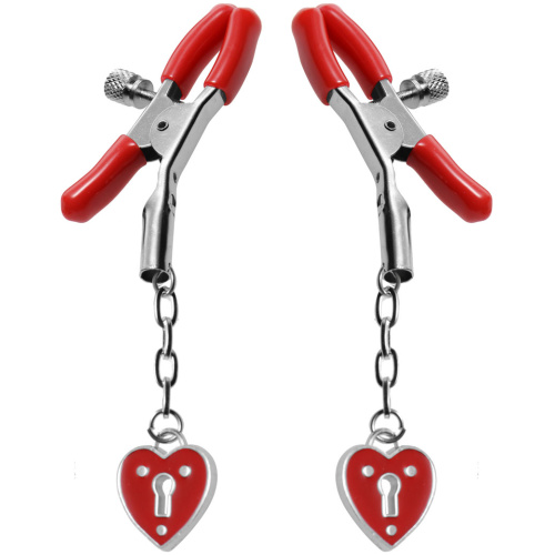 Charmed Heart Padlock Nipple Clamps