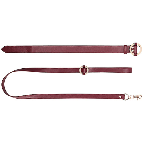 Ouch Halo - Collar With Leash - Burgundy