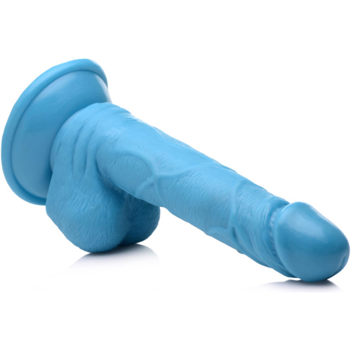 Pop Pecker 6.5 Inch Dildo With Balls - Blue