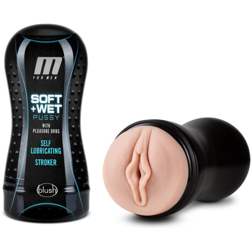 M for Men - Soft and Wet - Pussy With Pleasure Orbs - Self Lubricating Stroker Cup - Vanilla