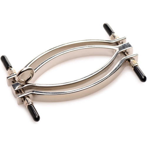 Pussy Tugger Adjustable Pussy Clamp With Leash - Silver