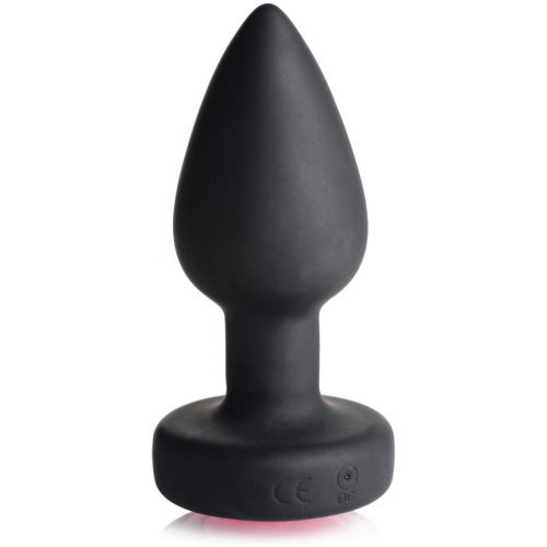 28x Silicone Vibrating Pink Gem Anal Plug With Remote - Small
