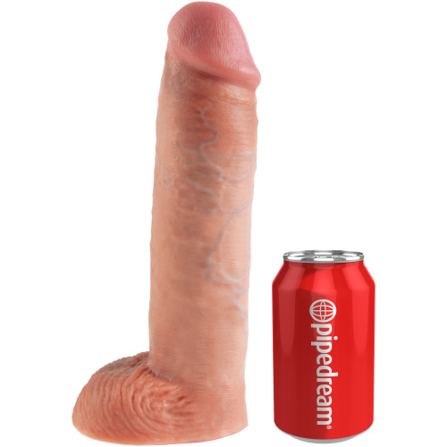 King Cock 11 Inch Hollow Strap on Suspender System - Flesh