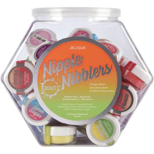 Nipple Nibbler Sour Tingle Balm Assorted - 36 Pc. Bowl - 3g Jar