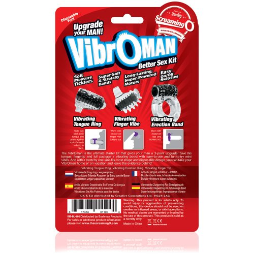 Screaming O Vibro Man - Each - Black