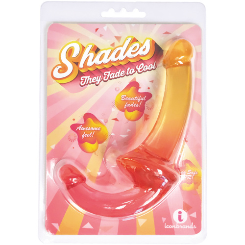 Shades - 9.5 Inch Strapless Double Dong - Pink to Orange