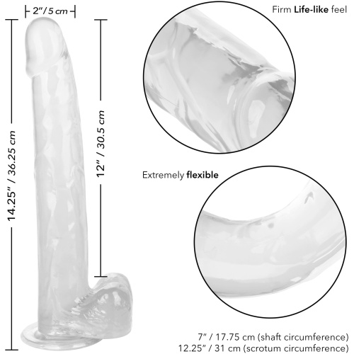 Size Queen 12 inch/30.5 Cm - Clear