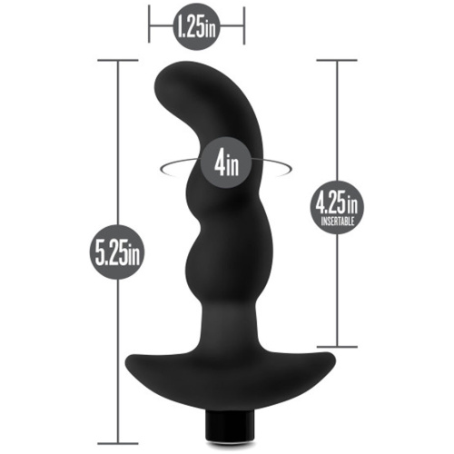 Anal Adventures - Platinum - Silicone Vibrating Prostate Massager 03 - Black