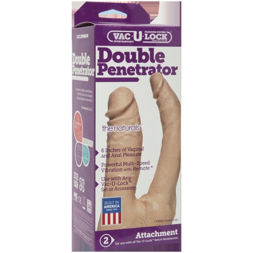 Vac-U-Lock Double Penetrator - White