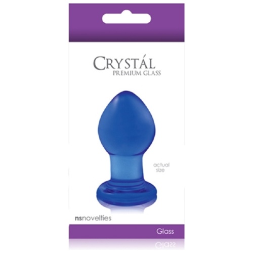 Crystal Premium Glass Plug - Small - Clear Blue