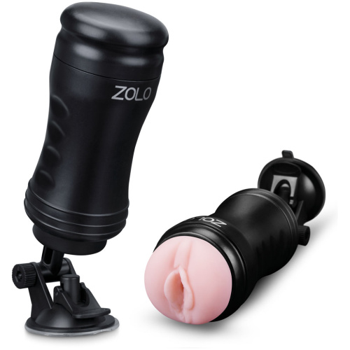 Zolo Solo Flesh Discreet Suction Mounted Masturbator - Black