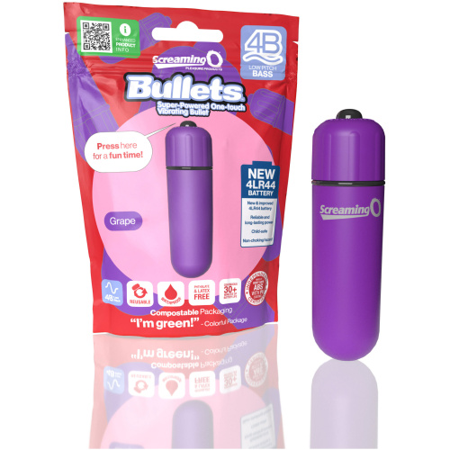 Screaming O 4b - Bullet - Super Powered One Touch Vibrating Bullet - Grape