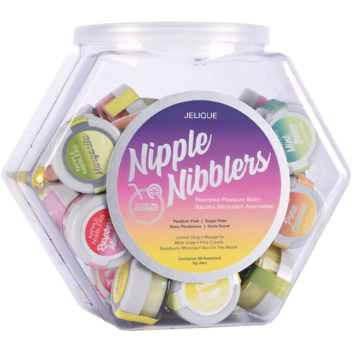 Nipple Nibblers Cocktail Pleasure Balm Assorted -  36 Pc Bowl - 3g Jar