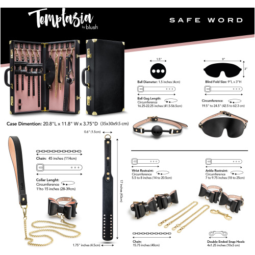 Temptasia - Safe Word - Bondage Kit With Suitcase - Black
