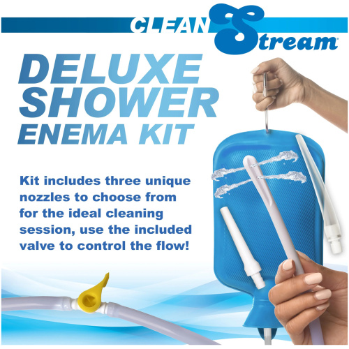 Deluxe Shower Enema Kit - Blue