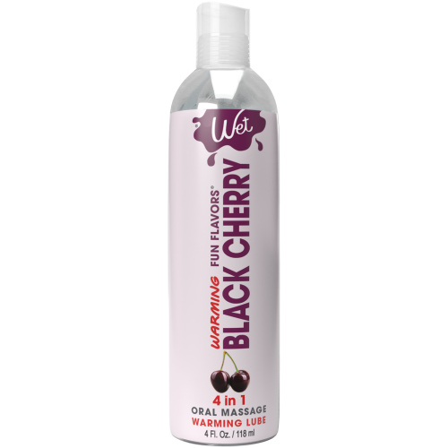 Wet Warming Fun Flavors - Black Cherry - 4 in 1  Lubricant 4 Oz