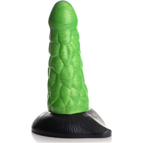 Radioactive Reptile Thick Scaly Silicone Dildo - Green