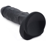 Power Pecker 7 Inch Silicone Dildo With Balls - Black