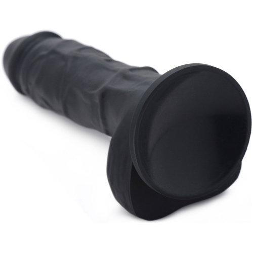 Power Pecker 7 Inch Silicone Dildo With Balls - Black