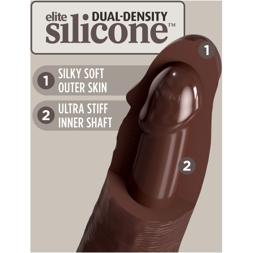 King Cock Elite 11 Inch Silicone Dual Density Cock - Brown