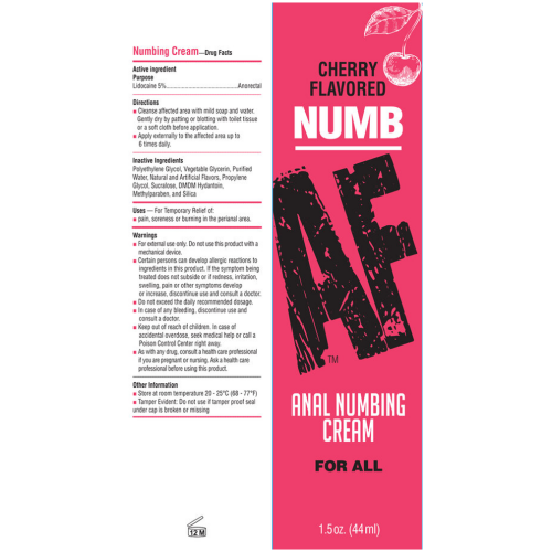 Numb Af - Anal Desensitizer Gel - Cherry -  1.5 Fl Oz