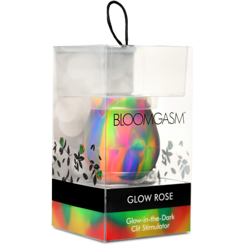 Glow Rose Glow-in-the-Dark Rose Clit Stimulator - Rainbow