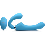 10x Mighty Rider Vibrating Strapless Strap-on - Blue