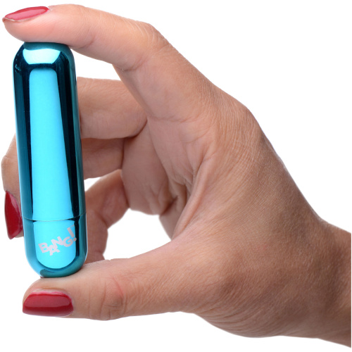 10x Rechargeable Vibrating Metallic Bullet - Blue