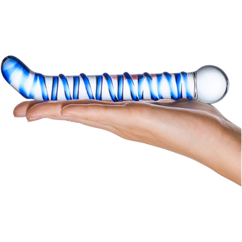 Mr. Swirly 6.5 Inch G-Spot Glass Dildo